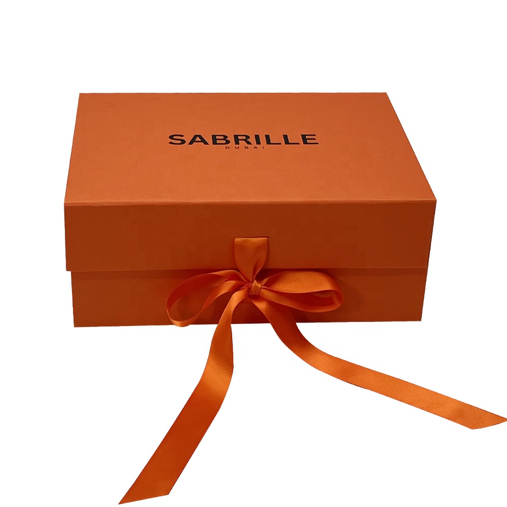 Recyclable Wig Orange Folding Packaging Box With Custom Logo 02