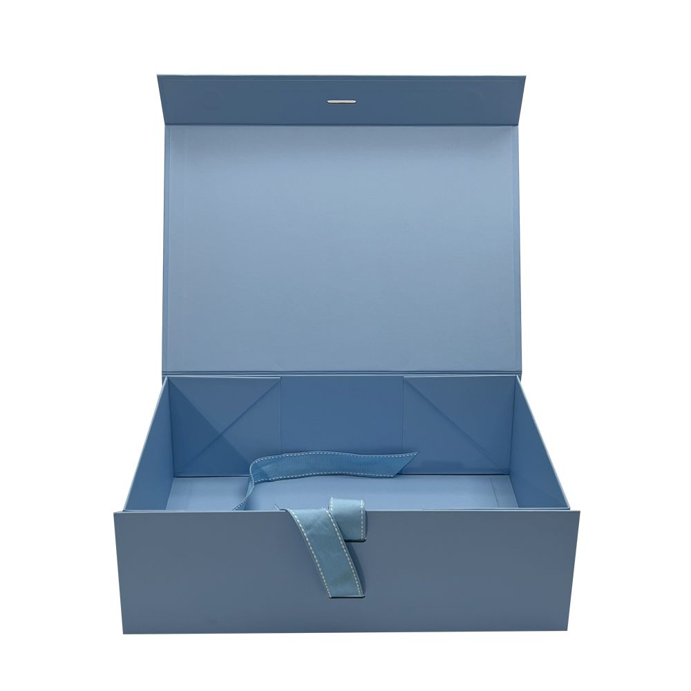 Reusable Logo Luxury Blue Folding Box For Jacket Packaging 04